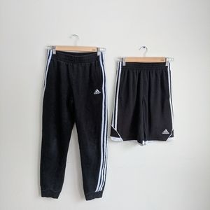 Adidas youth L(14/16) Sweatpant and short. Black/white. Both in good used condit